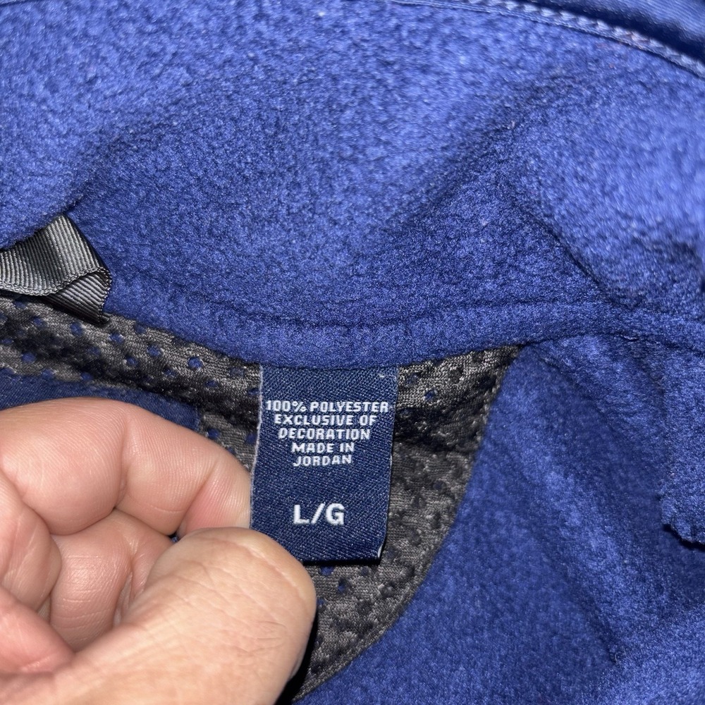 Chaps Fleece Jacket Men's Large Blue Full Zip Polyester Outdoor Hiking Y2K Coat - Picture 4 of 13